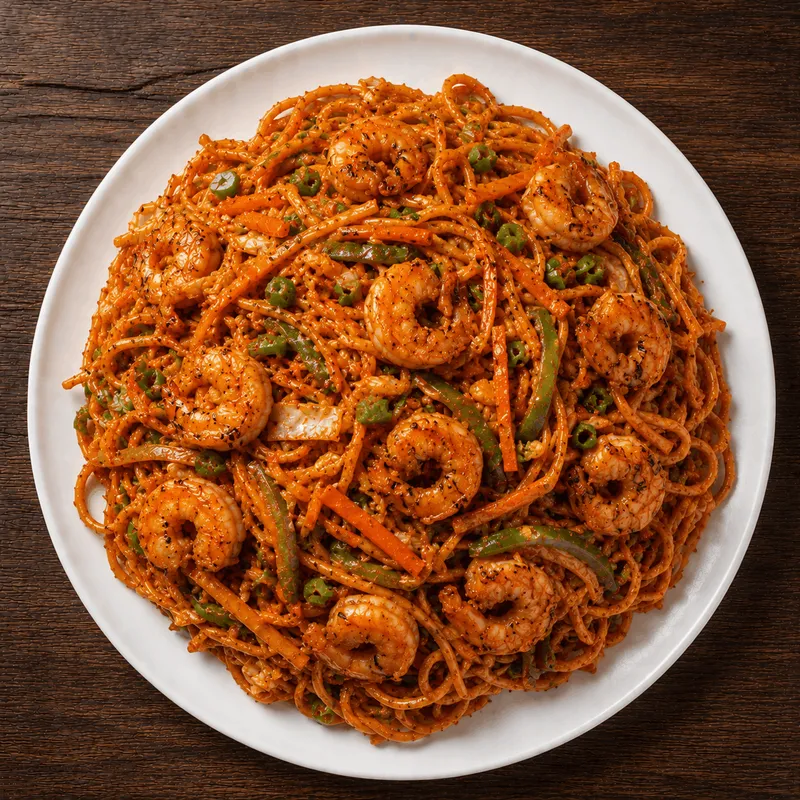 Schezwan Noodles (Prawns)