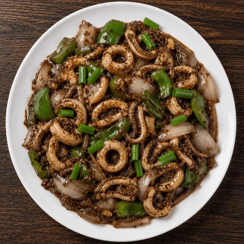 Squid in Chinese Style Green Pepper