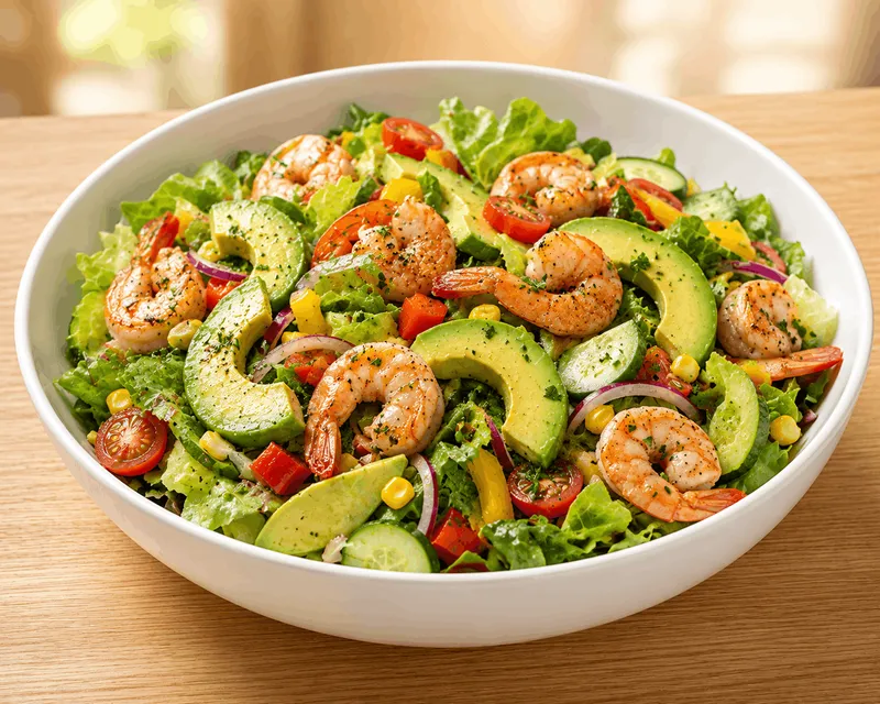 Avocado with Shrimps Salad